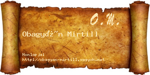 Obagyán Mirtill névjegykártya